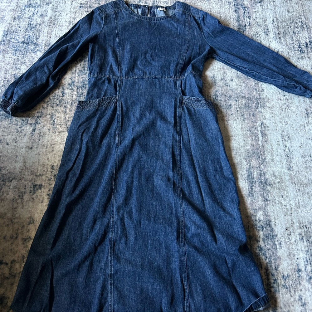 Poetry Dark Blue Long Sleeve Dress size 6